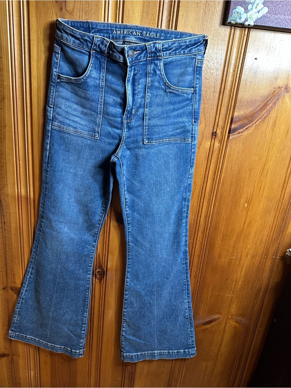 American Eagle Outfitters Blue Flare Wide-Leg Jeans